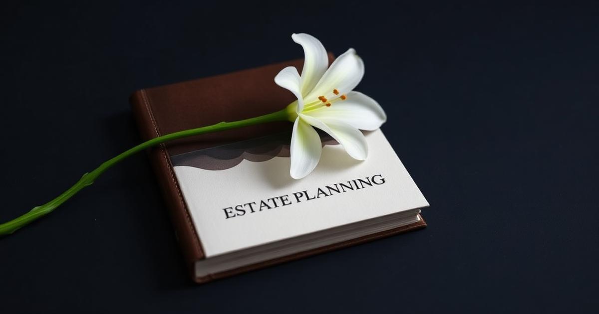Calendar and estate planning documents on a warmly lit desk