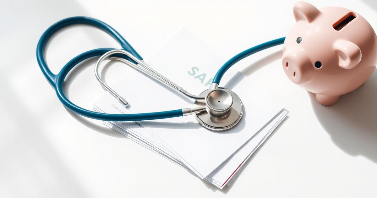 Health savings account paperwork and a calculator on a desk